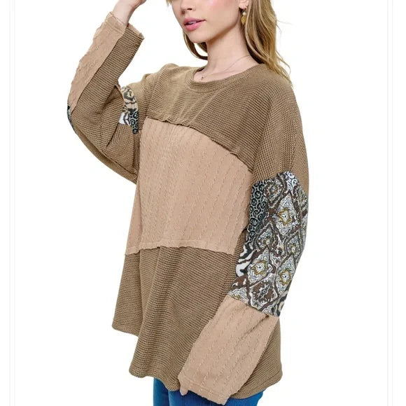 Yak & Yeti Pullover Top Boho Patchwork Textured. Various Sizes. NWT.