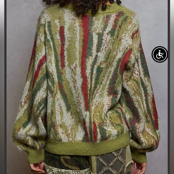 Pol Lime/Multi Round Neck Long Sleeve Sweater. Various Sizes. NWT.