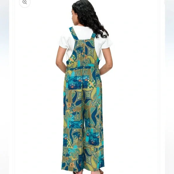 Yak & Yeti Overall Boho Vibrant Floral Patchwork NWT. Various Sizes.