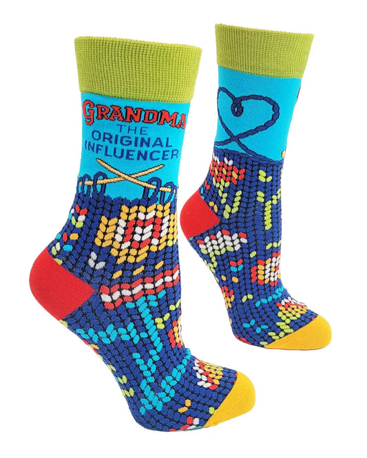 FD41 | Fabdaz Women's Novelty Crew Socks | Grandma Orig Influencer  | Size 5-10