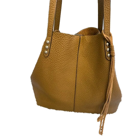 Rebecca Minkoff Studded Brown Pebbled Hobo Shoulder Bag. Excellent Condition.