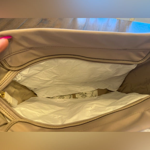 Kate Spade Flower Quilted Fabric Medium Tote Cozy Grey NEW WITH TAGS