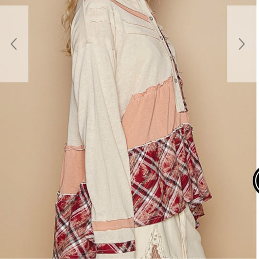 Pol Cream/Multi Round Neck Full Sleeve Top. Various Sizes. NWT.