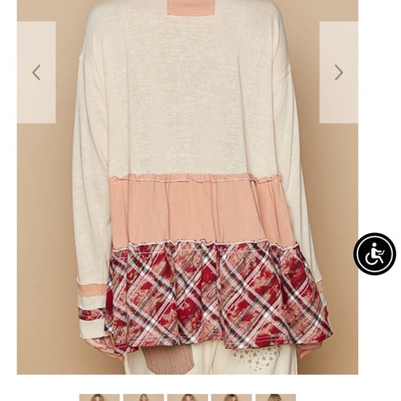 Pol Cream/Multi Round Neck Full Sleeve Top. Various Sizes. NWT.