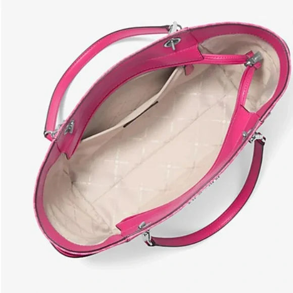 MK Jet Set Large Travel Signature Logo Shoulder Bag Dragonfruit multicolor NWT.