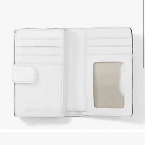 MK Jet Set Travel Medium Printed Sig. Logo. Bi-Fold Wallet Dragonfruit NWT