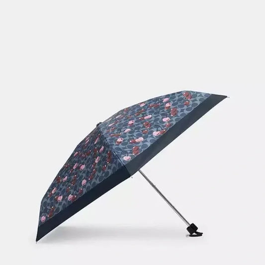 Coach Uv Protection Mini Umbrella In Signature Cherry Print. NWT