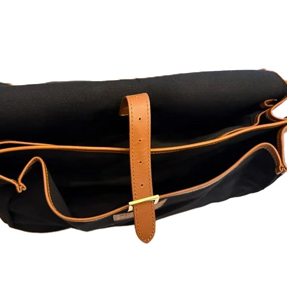 New York Leather Film Academy Messenger Bag chestnut brown black interior NWOT