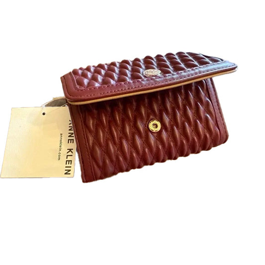 Anne Klein Logo Trifold Flap Wallet 6" X 4" Bordeaux. NEW WITH TAGS.