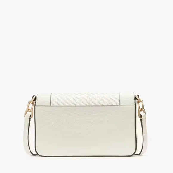 Kate Spade Lena Straw Mini Crossbody Meringue multi NWT