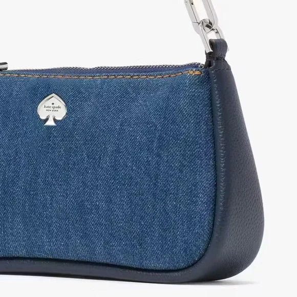 Kate Spade Kayla Denim Convertible wristlet blue multi NWT