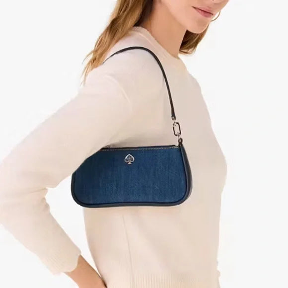 Kate Spade Kayla Denim Convertible wristlet blue multi NWT