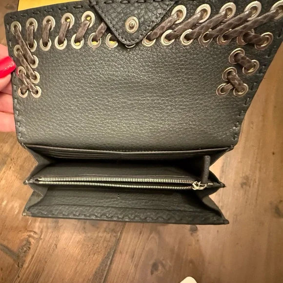 Fendi Continental Cuoio Romano Leather Long Wallet Excellent Condition Box & COA