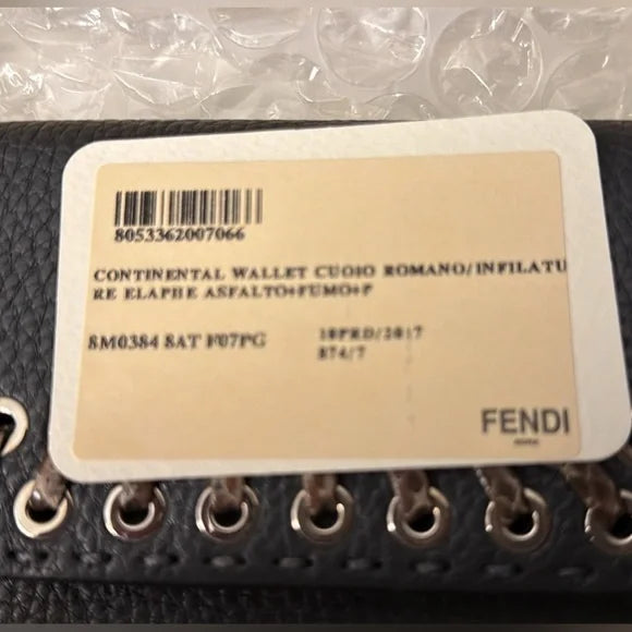 Fendi Continental Cuoio Romano Leather Long Wallet Excellent Condition Box & COA