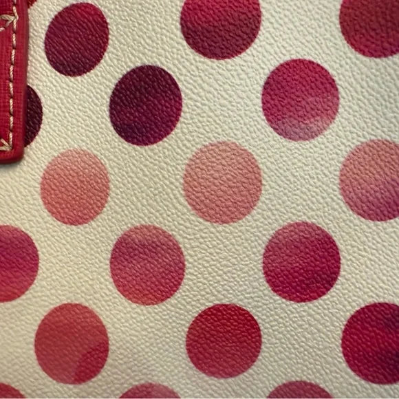 Dooney and Bourke Hot Pink Polka Dot Leather Tote Excellent Condition.