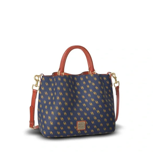 Dooney & Bourke Navy Gretta Bourke Water Repellent Coated Fabric Satchel. NWT