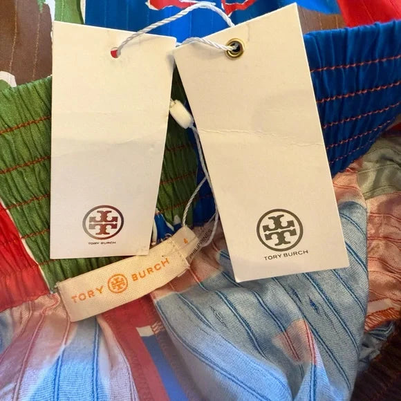 Tory Burch Painted Geo Jogger Style Pants. Colorful, Vibrant, NWT.