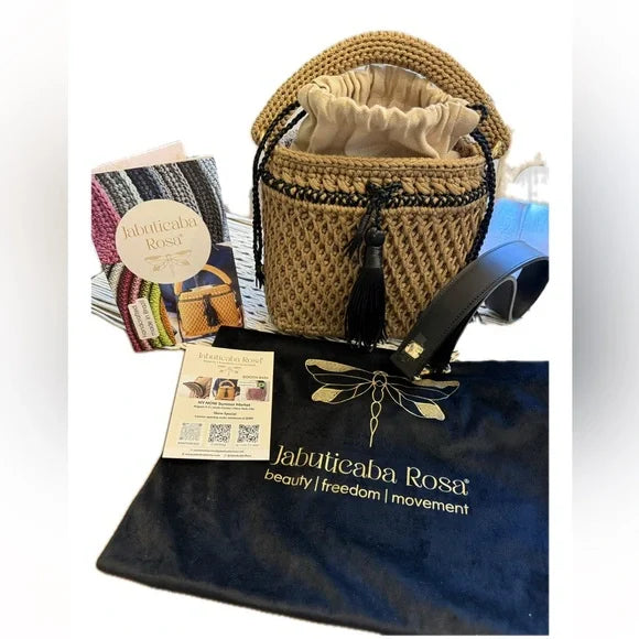 Jabuticaba Rosa Elza Style Handcrafted Bag. Made In Brazil. Unique. New Item.