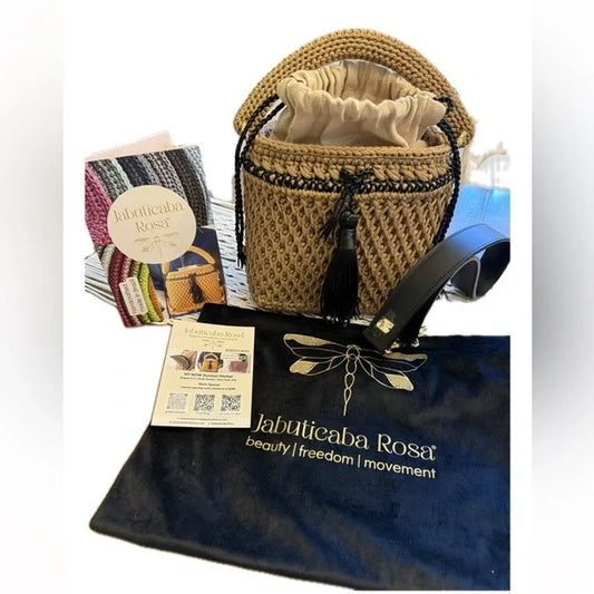 Jabuticaba Rosa Elza Style Handcrafted Bag. Made In Brazil. Unique. New Item.