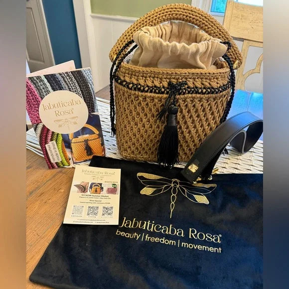 Jabuticaba Rosa Elza Style Handcrafted Bag. Made In Brazil. Unique. New Item.