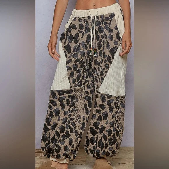 Pol Taupe Leopard Print Pants. Various Sizes. NWT.