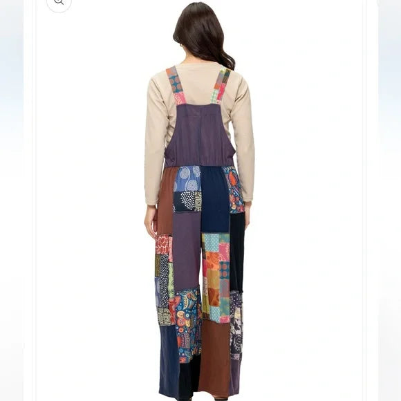 Yak & Yeti Multi Boho Floral Patchwork Print Overall. Various Sizes. NWT.
