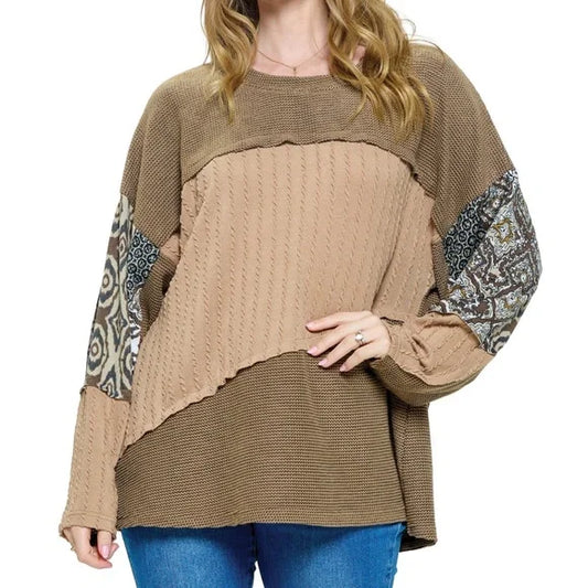 Yak & Yeti Pullover Top Boho Patchwork Textured. Various Sizes. NWT.