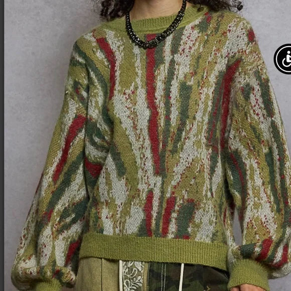 Pol Lime/Multi Round Neck Long Sleeve Sweater. Various Sizes. NWT.