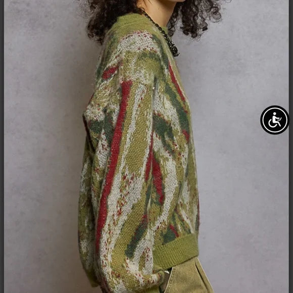 Pol Lime/Multi Round Neck Long Sleeve Sweater. Various Sizes. NWT.