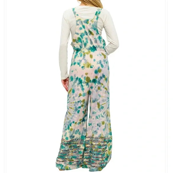 Yak & Yeti Tie Dye Overall Patchwork Boho Razer Cut. Various Sizes. NWT.