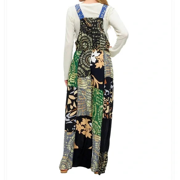 Yak & Yeti Overall Boho Floral Patchwork. Various Sizes Available. NWT.