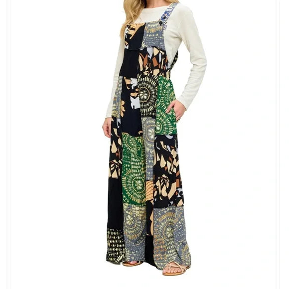 Yak & Yeti Overall Boho Floral Patchwork. Various Sizes Available. NWT.