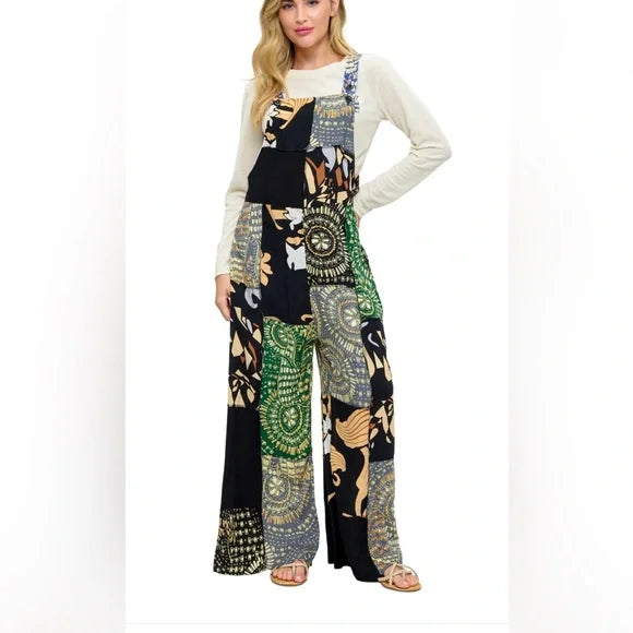 Yak & Yeti Overall Boho Floral Patchwork. Various Sizes Available. NWT.