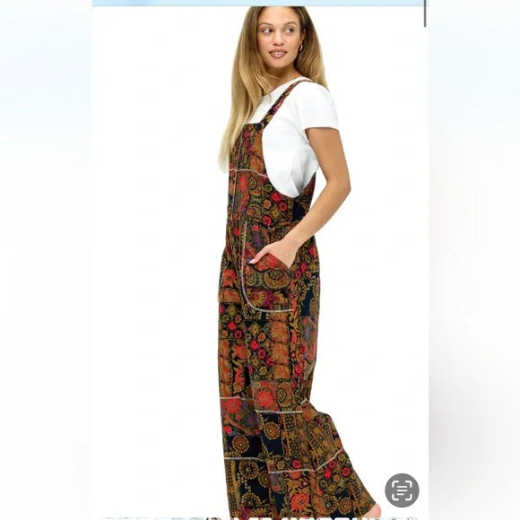 Yak & Yeti Overall Boho Floral Patchwork NWT. Various Sizes Available.
