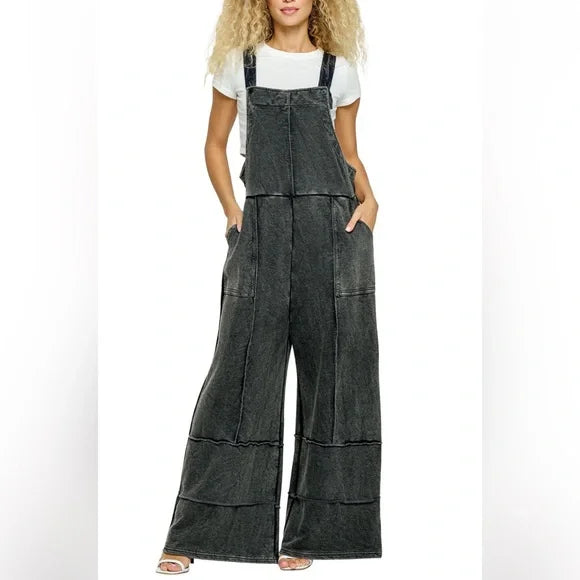 Yak & Yeti Black Overall Patchwork Stonewashed. NWT. Various Sizes Available.