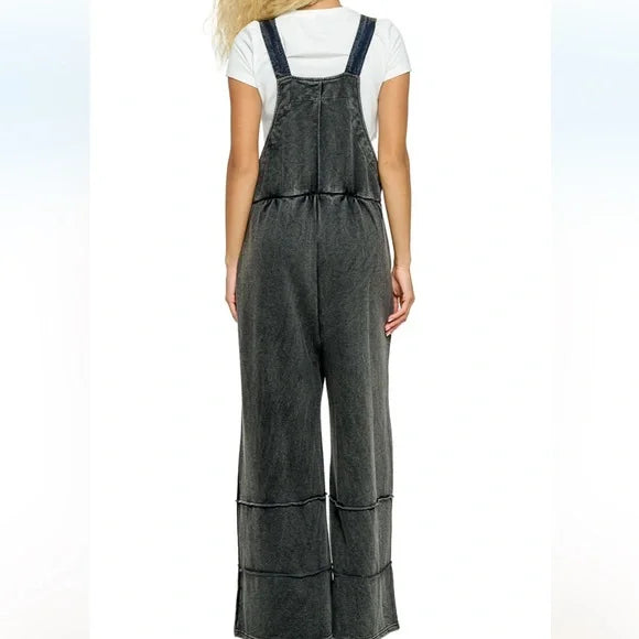 Yak & Yeti Black Overall Patchwork Stonewashed. NWT. Various Sizes Available.