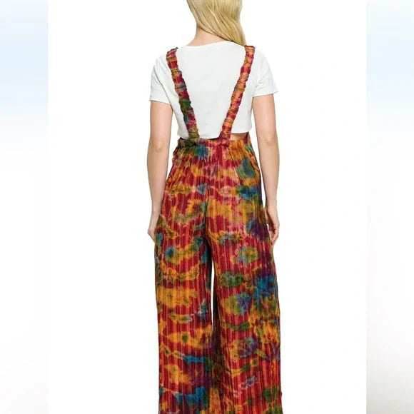 Yak & Yeti Overall Hippie Tie Dye. Red/Multi. NWT. Various Sizes Available.