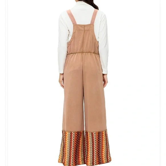 Yak & Yeti Mocha Overall Boho Ruffled Zig Zag Patches. NWT. Various Sizes.