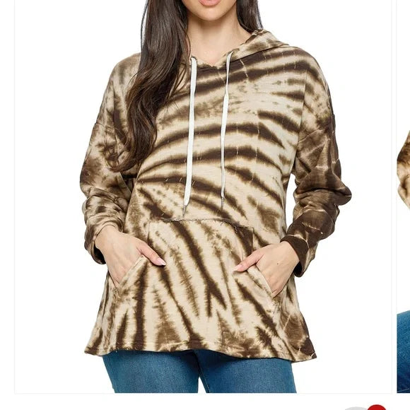Yak & Yeti Brown Hoodie Boho Pullover Tie Dye. NWT. Various Sizes Available.