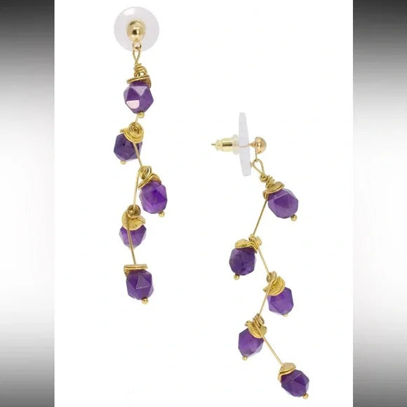 SAACHI Crystal Purple Branch Drop Earring.