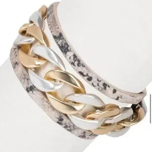 SAACHI Strongest Link Leather Bracelet.