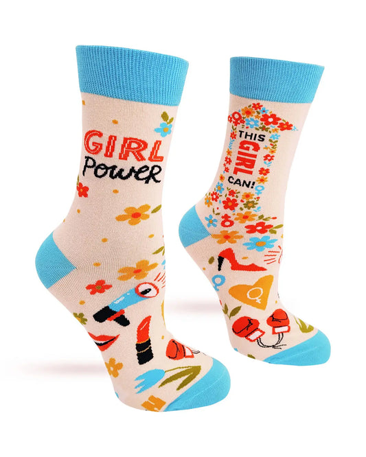 FD43 | Fabdaz Women's Novelty Crew Socks | Girl Power Empowering  | Size 5-10